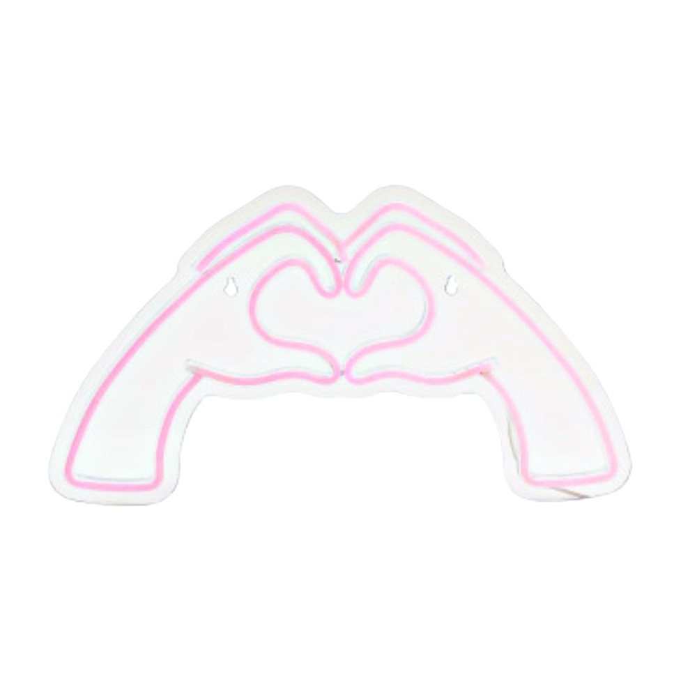 LED Heart Hands Neon Wall Sign - Picture 5 of 5